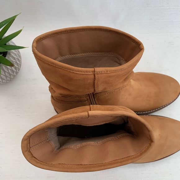 NEXT Forever Comfort Tan Leather Ruched Ankle Buckle Boots Woman’s EU41 US - Picture 9 of 11